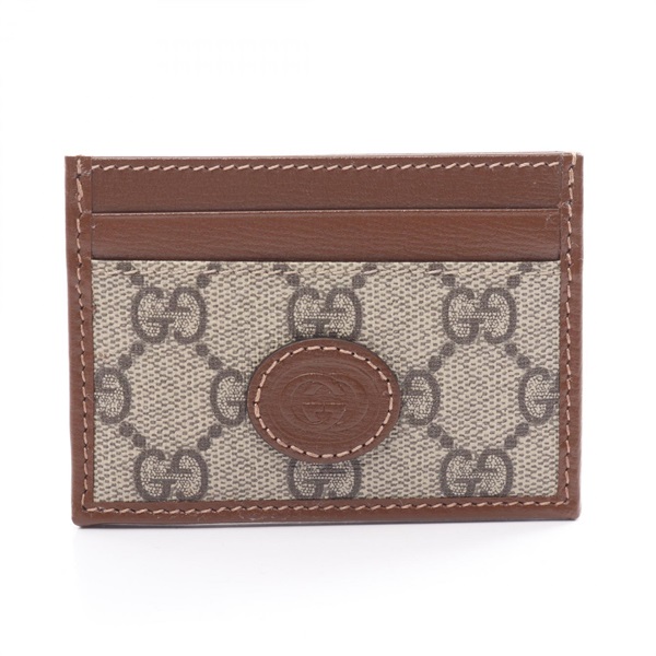 GUCCI Interlocking G GG Supreme Card Case 67300292TCG8563 canvas Beige Brown NEW