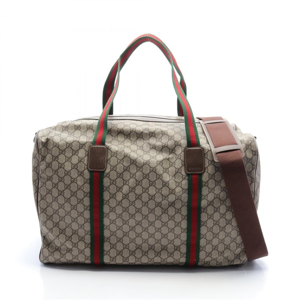 GUCCI Large Duffle GG Supreme Boston bag 760152FACK79768 Beige Brown NEW 2way