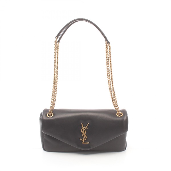 SAINT LAURENT YSL logo Shoulder Bag 734153AACQO1000 leather Black
