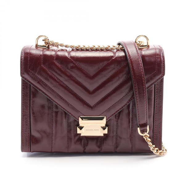 Michael Kors WHITNEY chain Shoulder Bag leather Bordeaux Used