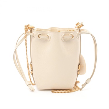 Chloe Marcie micro bucket 2way Shoulder Bag leather White Used Women