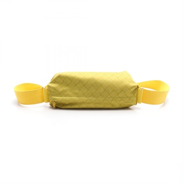 BOTTEGA VENETA Intrecciato pattern belt bag Nylon canvas Yellow Brown Used
