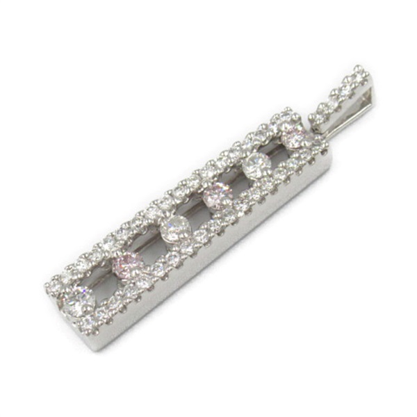 JEWELRY Diamond Pendant Pt900 Platinum Clear Pink Used