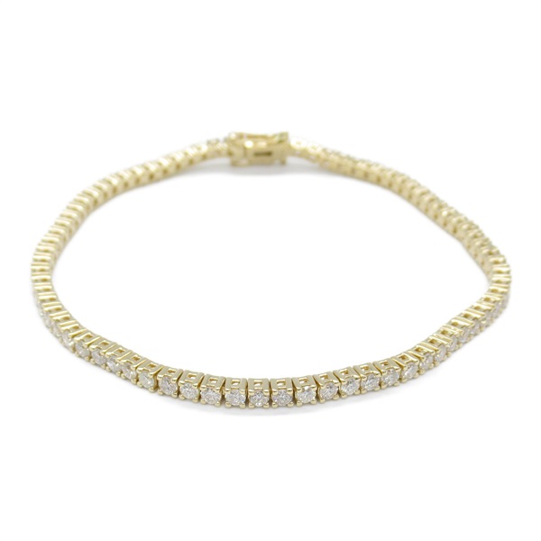 JEWELRY Diamond Bracelet K18 YG Yellow Gold Clear Used Women