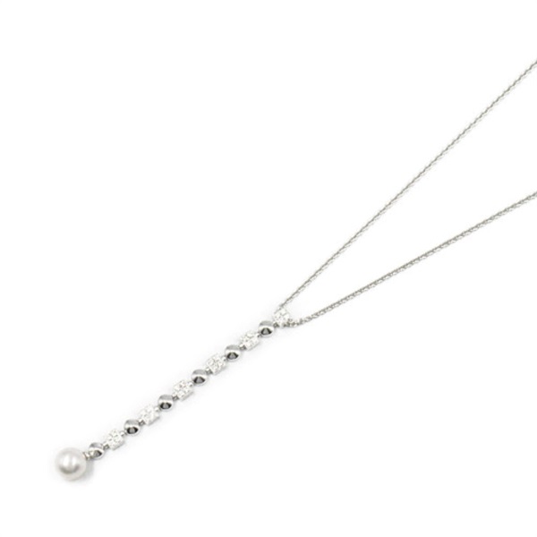 BVLGARI Lucia Swing Drop Necklace 18KWG White Gold Pearl diamond Used women