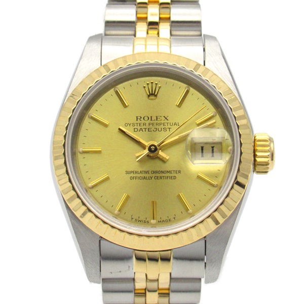 ROLEX Datejust 96 Wrist Watch 69173 Automatic K18 Yellow Gold SS Used Women