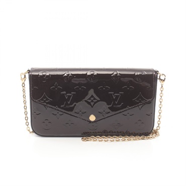 LOUIS VUITTON Pochette Felicie chain Shoulder Bag M61267 Vernis Amarrant Used