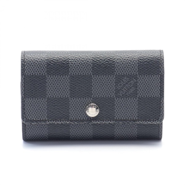 LOUIS VUITTON Multicles6 key holder case N62662 Damier graphite Black Used