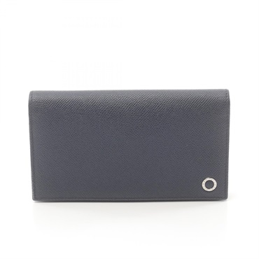 BVLGARI Bulgari Bulgari Bifold long wallet purse leather Navy Used