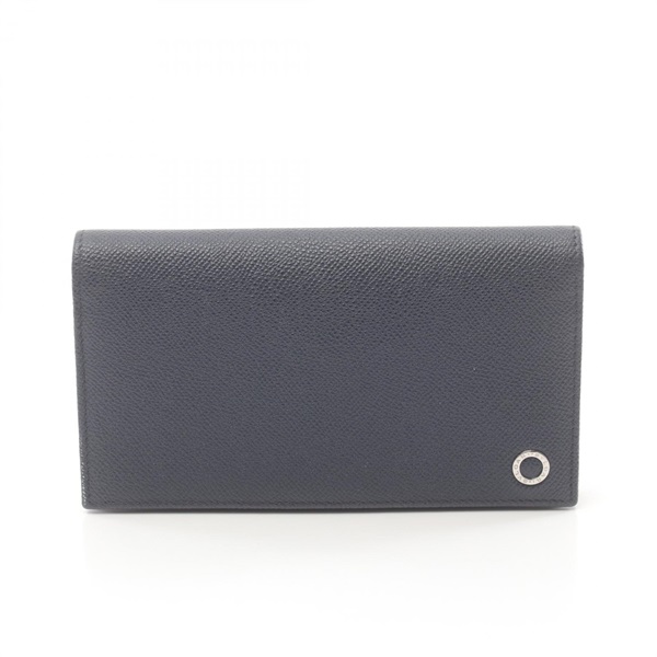 BVLGARI Bulgari Bulgari Bifold long wallet purse leather Navy Used