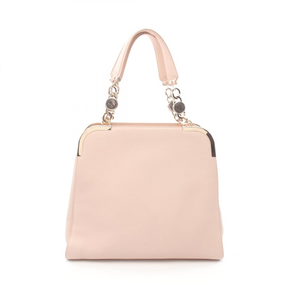 BVLGARI Tote hand Bag leather baby Pink Used