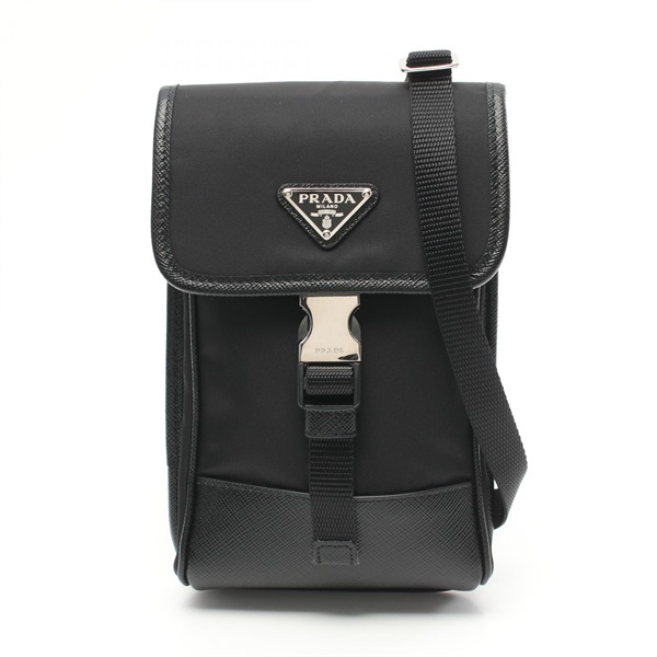 PRADA TESSUTO SAFFIANO Shoulder Bag 2ZH109 Nylon leather Black Used Women