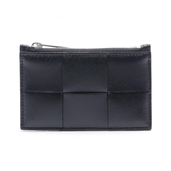 BOTTEGA VENETA Cassette zipper Card Case holder 679843VBWD38803 leather Black