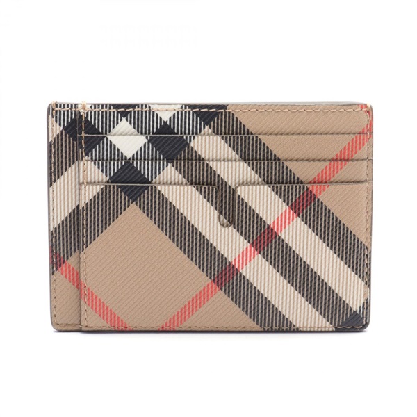 BURBERRY Card Holder 8091910 PVC coated canvas Beige Multicolor NEW unisex