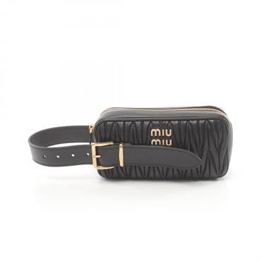 Miu Miu MATELASSE business clutch bag 5BF122N88F0002 leather Black NEW Women 1