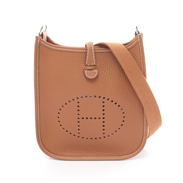 HERMES Evelyne TPM Amazon Shoulder Bag Taurillon Clemence SHW Gold Brown Used