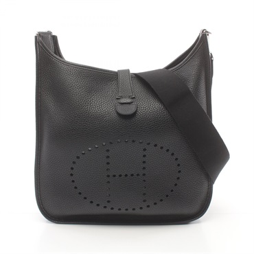 HERMES Evelyne 3 Trois GM Shoulder crossbody Bag T Taurillon Clemence Black SHW