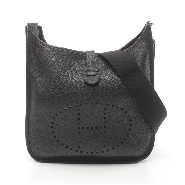 HERMES Evelyne 3 Trois GM Shoulder crossbody Bag T Taurillon Clemence Black SHW