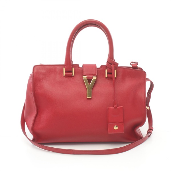 SAINT LAURENT Petit cabas Y Line 2way Handbag 311210 leather Red Used Women