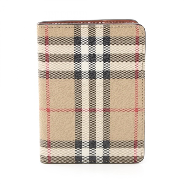 BURBERRY Archive Check Card Holder 8073975 canvas Beige Multicolor NEW Women