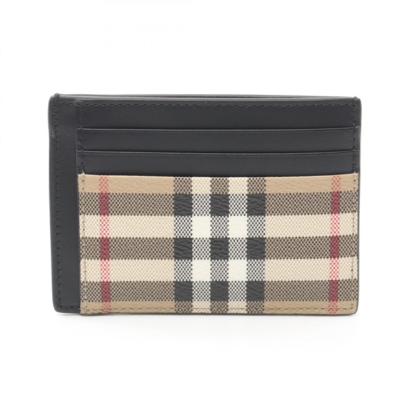 BURBERRY check Card Holder 8084170 canvas leather Beige Black NEW mens