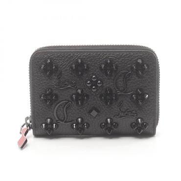 Christian Louboutin PANETTONE coin purse wallet 3175223B253 leather Black NEW