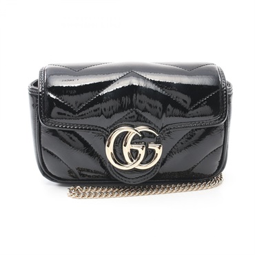 GUCCI GG Marmont Super Mini Shoulder Bag 476433AADP61000 leather Black NEW Women