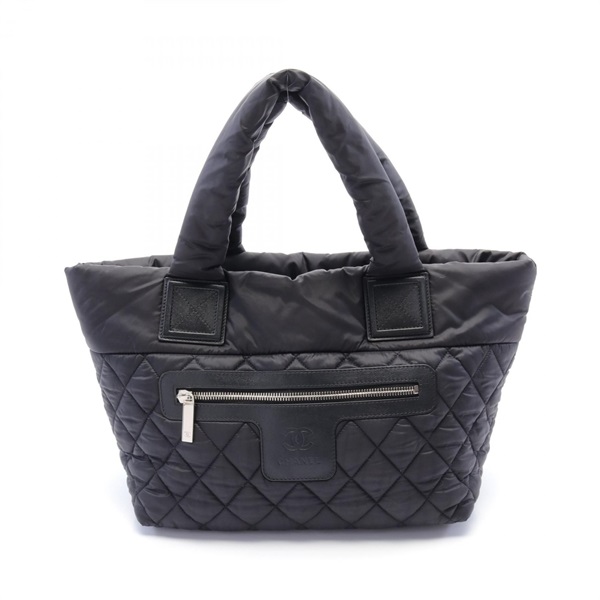 CHANEL Coco Cocoon Small Tote Bag A48610 Nylon leather Black Used SHW