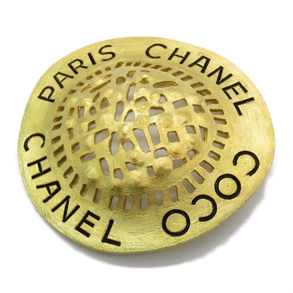 CHANEL round Brooch pin gold Plated Used Women