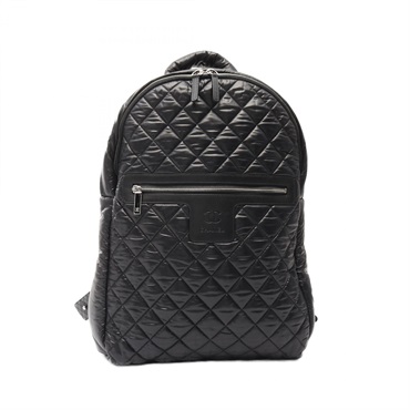 CHANEL Cococoon Rucksack Backpack Nylon leather Black Used mens SHW CC