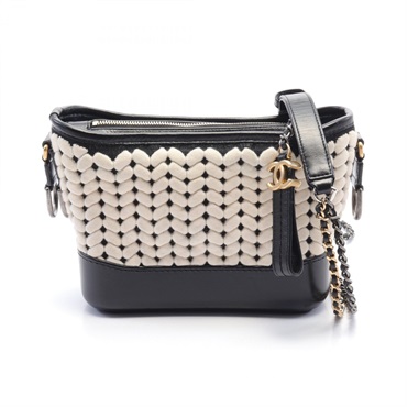CHANEL Gabriel De Chanel Small Hobo Shoulder Bag A91810 leather Knit Black Used