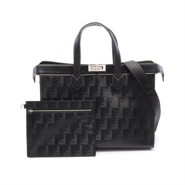 FENDI Peekaboo ISeeU Forty 8 2way Tote Bag 7VA566 leather Black Used Women SHW