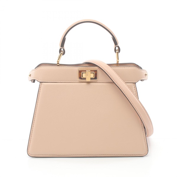 FENDI Peekaboo ISeeU shoulder crossbody Hand bag 8BN335 leather Pink Used