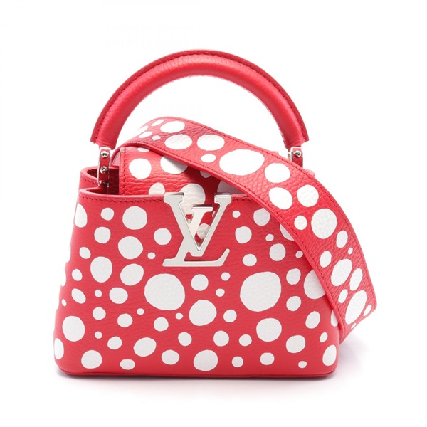 LOUIS VUITTON YK Capucine MINI Infinity Dot 2way Handbag M21692 leather used red