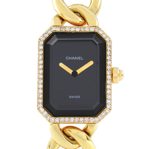 CHANEL Premier L Diamond Bezel Wrist Watch H0113 Quartz K18YG Used Women