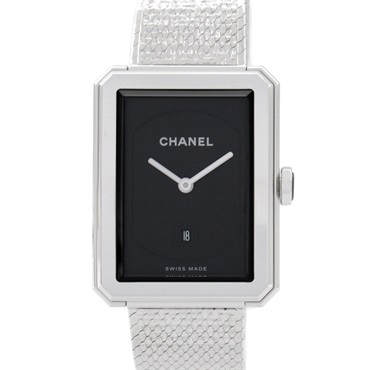 CHANEL Boyfriend tweed Wrist Watch H4878 Quartz Stainless Steel Used Women