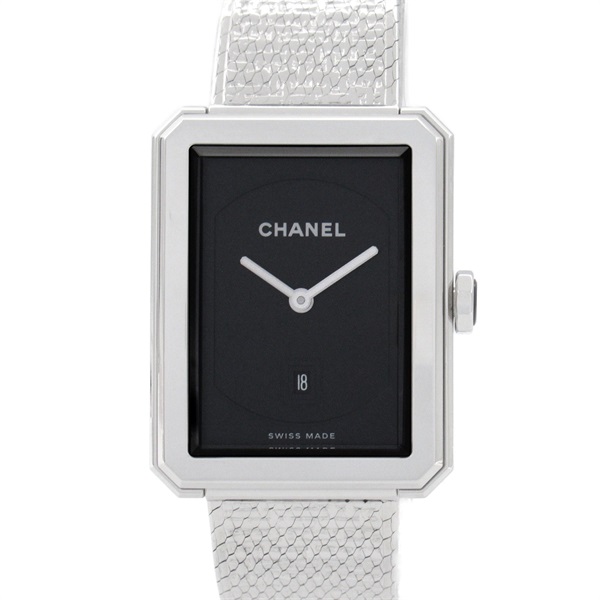 CHANEL Boyfriend tweed Wrist Watch H4878 Quartz Stainless Steel Used Women