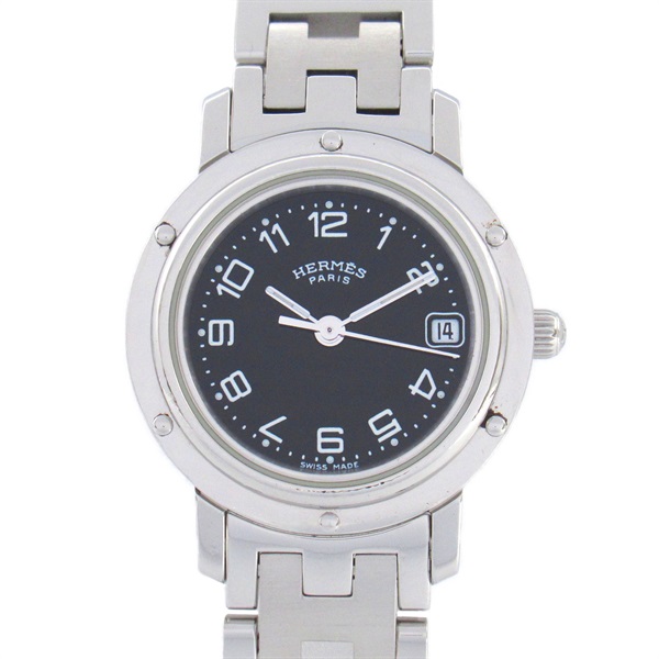 HERMES Clipper Wrist Watch CL4.210 Quartz Stainless Steel Used Women