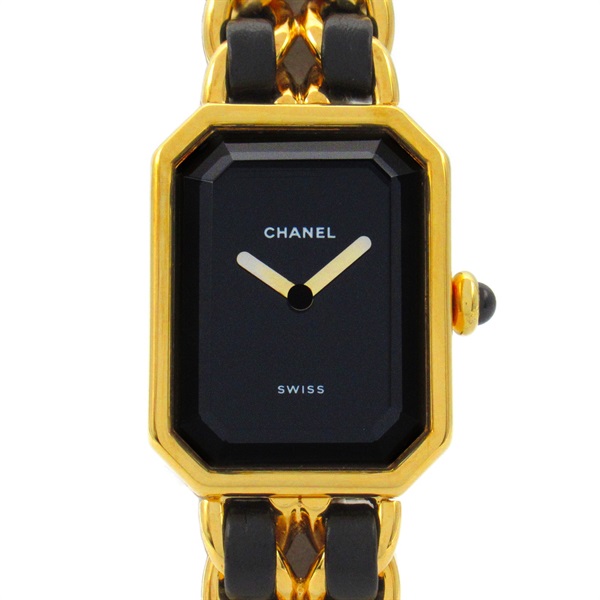 CHANEL Premiere S Wrist Watch H0001 Quartz Gold Plated leather Used Women