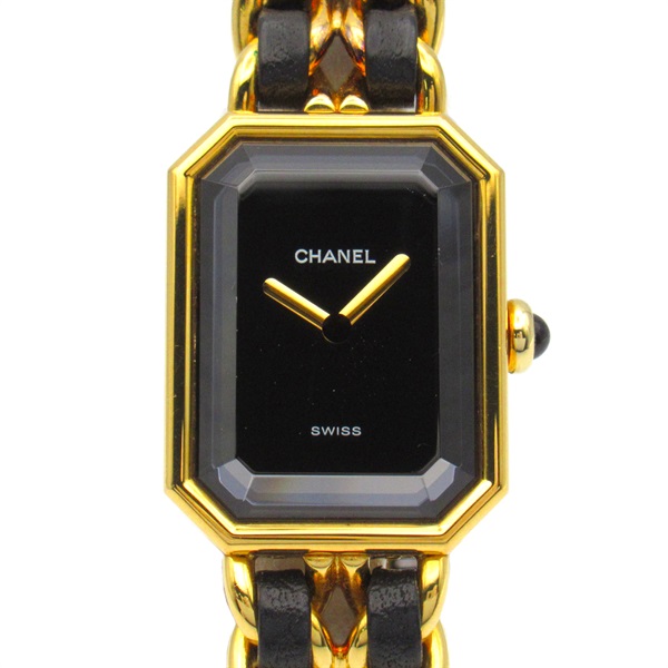 CHANEL Premiere M Wrist Watch H0001 Quartz Gold Plated leather Used Women