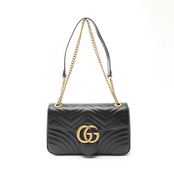 GUCCI GG Marmont Medium Shoulder Bag 443496DTDIT1000 leather Black NEW Women