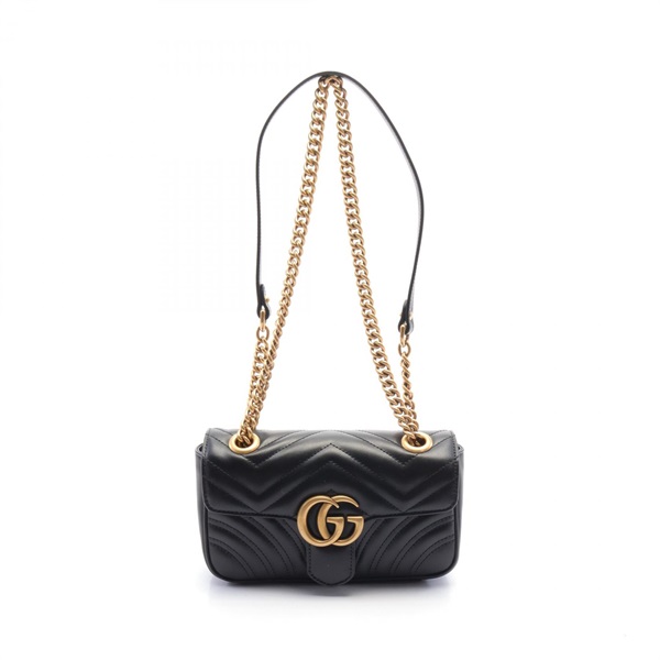 GUCCI GG Marmont chain Shoulder Bag 446744DTDIT1000 leather Black