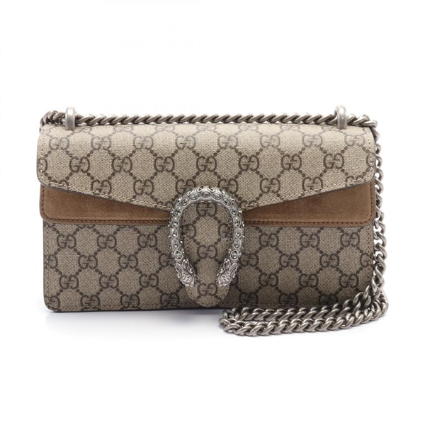 GUCCI Dionysus Small GG Supreme chain Shoulder Bag 49962392TJN8660 canvas Suede