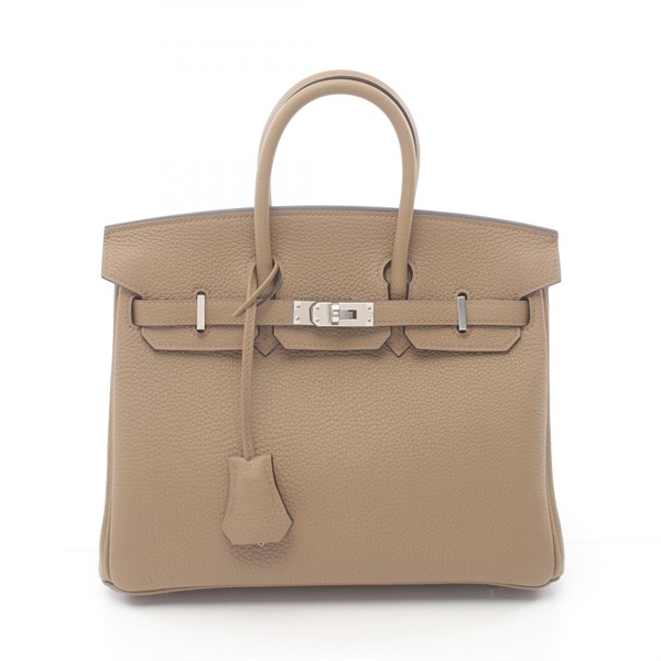 HERMES Birkin 25 Handbag 041344CK Togo leather Beige Marfa Used Women W SHW