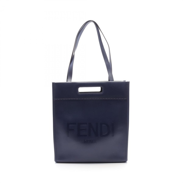 FENDI SHOPPING Tote Bag 2way 7VA481 leather Navy Used Women