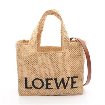 LOEWE Loewe Font Tote Small shoulder crossbody Bag A685B59X03 Raffia Beige Used