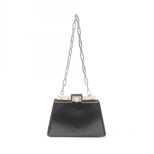 FENDI Peekaboo Cut Mini chain Shoulder Bag 8BN339 leather Black Used