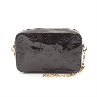 LOUIS VUITTON Camera pouch Shoulder Bag M64057 Vernis leather Amarrant Used LV