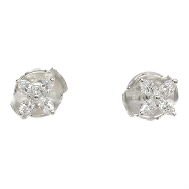 TIFFANY＆CO Victoria Mini Diamond Pierced earrings Pt950 Platinum Clear Used