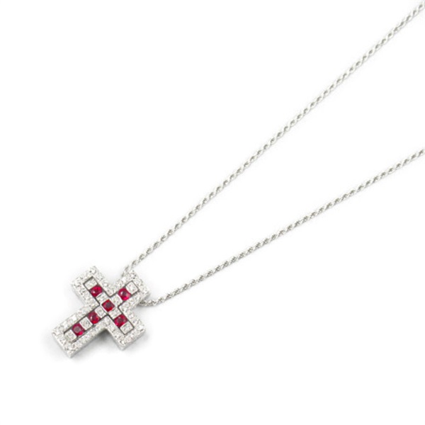 Damiani Belle Epoque Ruby Diamond S Necklace K18 WG White Gold Clear Red Used